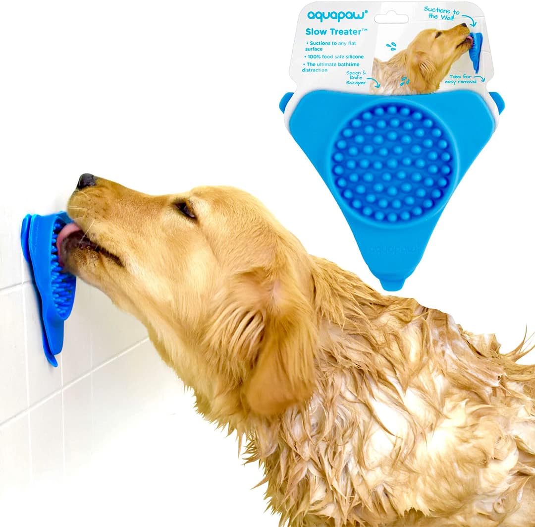 Aquapaw Premium Licking Mat for Dogs & Cats | Non-Slip Slow Feeding Mat for Food, Treats & Peanut Butter | Dog Anxiety Relief & Boredom Reducer with Suction Cups | Perfect for Bathing, Grooming - Blue Aquapaw Premium Licking Mat for Dogs & Cats | Non-Slip Slow Feeding Mat for Food, Treats & Peanut Butter | Dog Anxiety Relief & Boredom Reducer with Suction Cups | Perfect for Bathing, Grooming - Blue