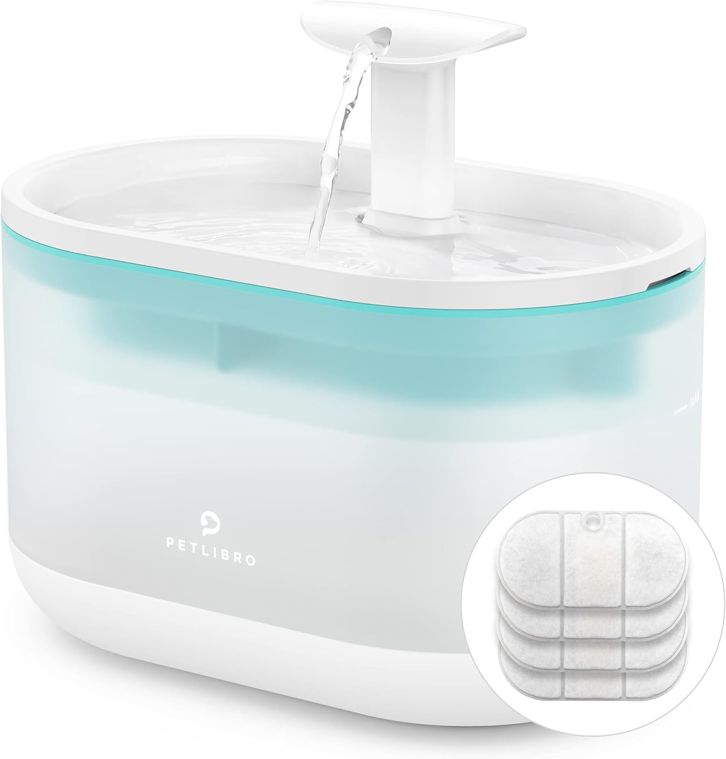 PETLIBRO Cat Water Fountain Ultra Quiet with Two Flow Modes, Large-Size Filter Capsule Pet Water Fountain, 71oz/2.1L Visible Water Level Dog Water Dispenser for Cats & Dogs PETLIBRO Cat Water Fountain Ultra Quiet with Two Flow Modes, Large-Size Filter Capsule Pet Water Fountain, 71oz/2.1L Visible Water Level Dog Water Dispenser for Cats & Dogs